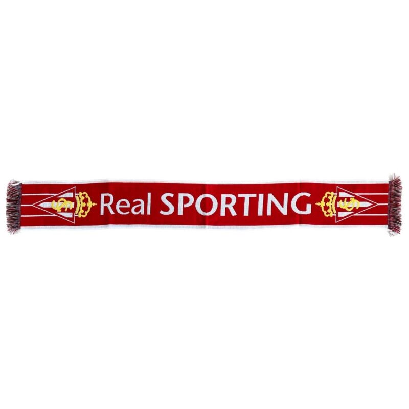 Real Sporting de Gijón bufanda rayas blancas