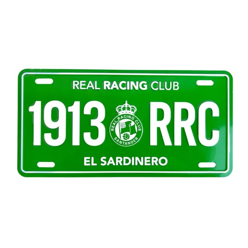 Placa matrícula Real Racing Club El Sardinero verde con escudo oficial