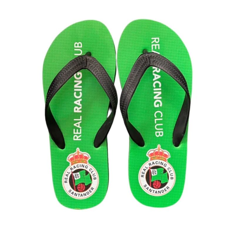 chanclas Real Racing Club verdes con escudo Racing Santander